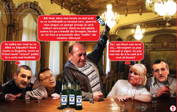 Scenă la ceas de seară în care Băsescu le dă supuşilor săi politici o nouă lecţie de viaţă.