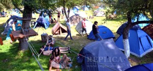 Zona de campare oferită de organizatorii Route68 Summerfest a fost, anul acesta, şi mai aglomerată