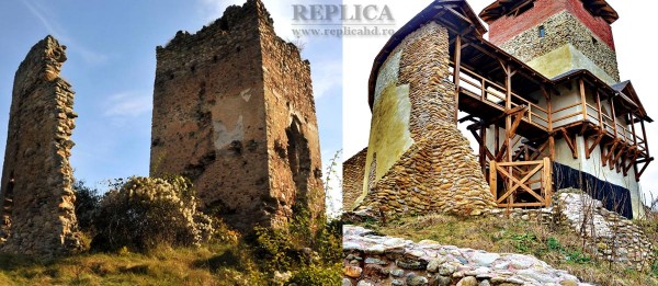 Aşa arăta cetatea de la Mălăieşti în octombrie 2009 (foto stânga) şi aşa arată în martie 2015 (foto dreapta)