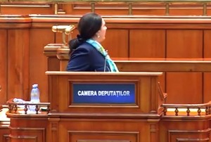 Momentul în care preşedintele PSD al Camerei Deputaţilor i-a tăiat microfonul deputatului PNL, Carmen Hărău  